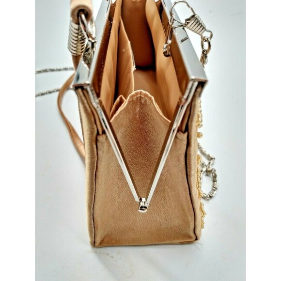 Ladies Evening Purse by Bertotti, gold sequined, with matching lipstick case - Picture 8 of 8